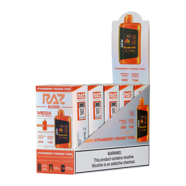 Strawberry Orange RAZ Dc25000 Vape5-Pack For Wholesale