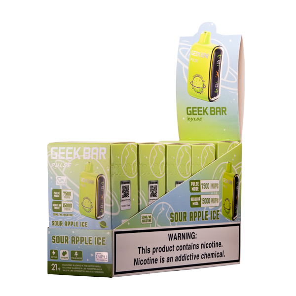 Sour Apple Ice Geek Bar Pulse Wholesale Vapes 5-Pack