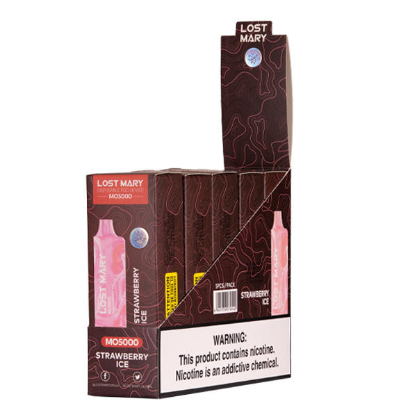 Strawberry Ice  Lost Mary MO5000 Disposable Vape for Wholesale 5-Pack