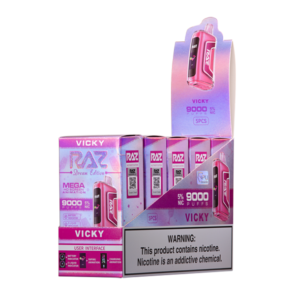Vicky RAZ TN9000 Vape 5-Pack for Wholesale