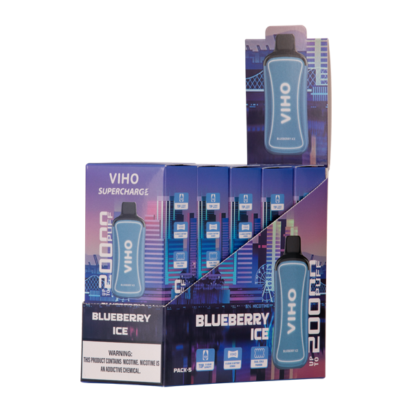 Blueberry Ice Viho Supercharge Wholesale Vapes 5-Pack