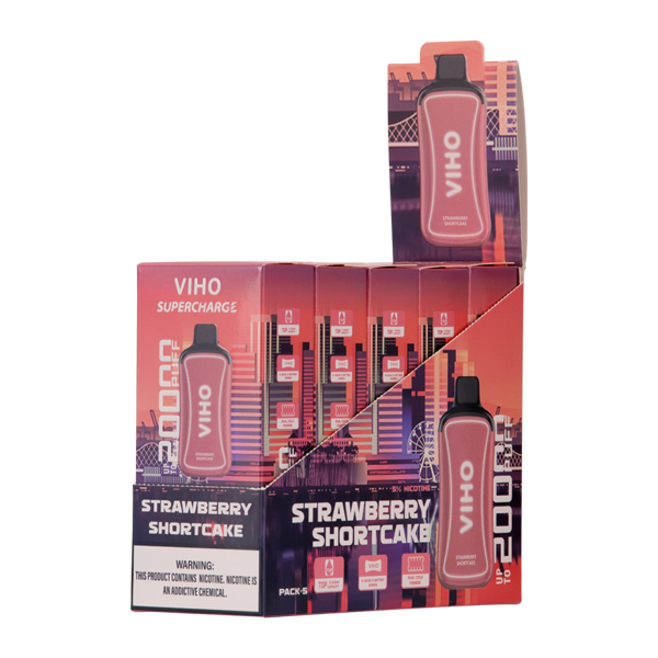 Strawberry Shortcake Viho Supercharge Wholesale Vapes 5-Pack