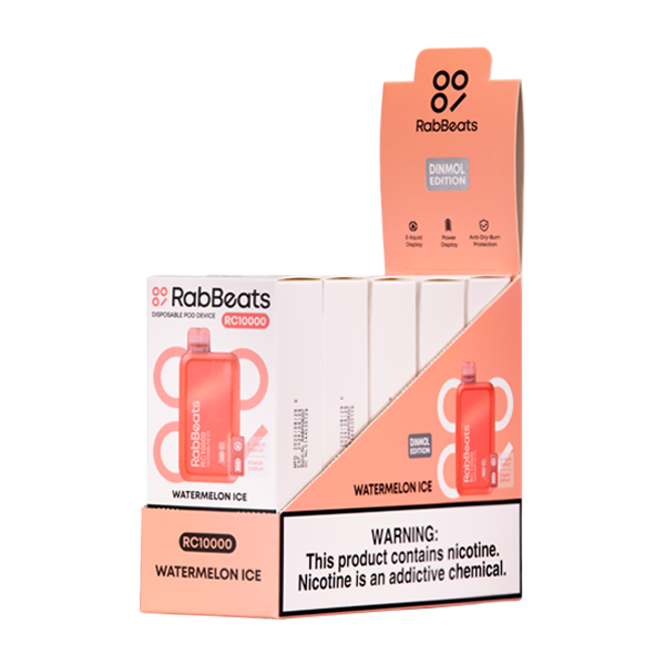 Watermelon Ice Rabbeats RC10000 Vape 5-Pack for Wholesale