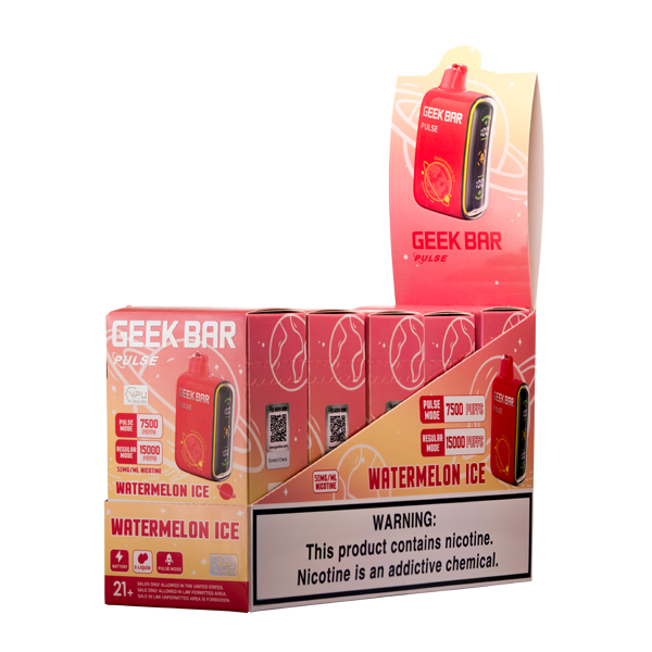 Watermelon Ice Geek Bar Pulse Wholesale Vapes 5-Pack