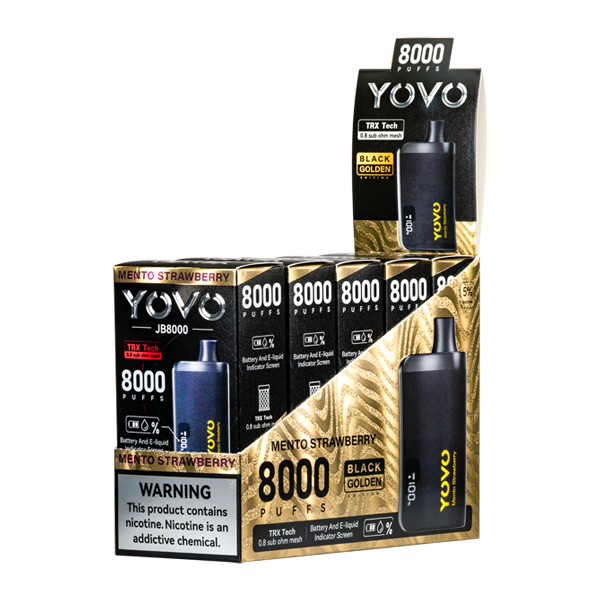 Mento Strawberry YOVO JB8000 Vape 5-Pack Wholesale