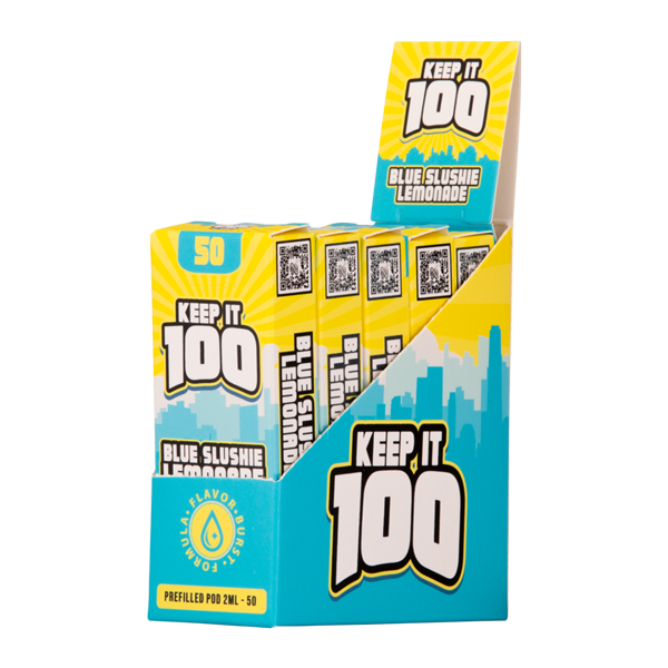 Blue Slushie Lemonade Keep It 100 Zeltu X3 Pods 50mg 5 pack for wholesale