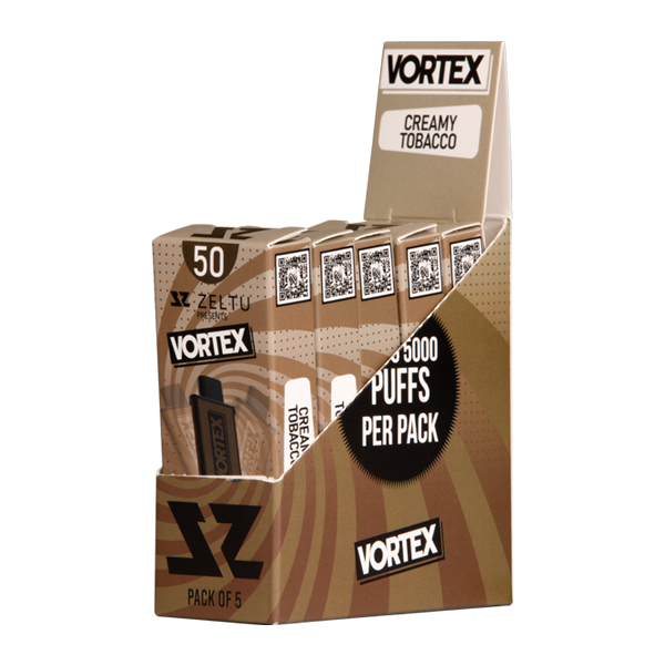 5 pack of Creamy Tobacco Vortex Zeltu X3 Pod 50 for wholesale