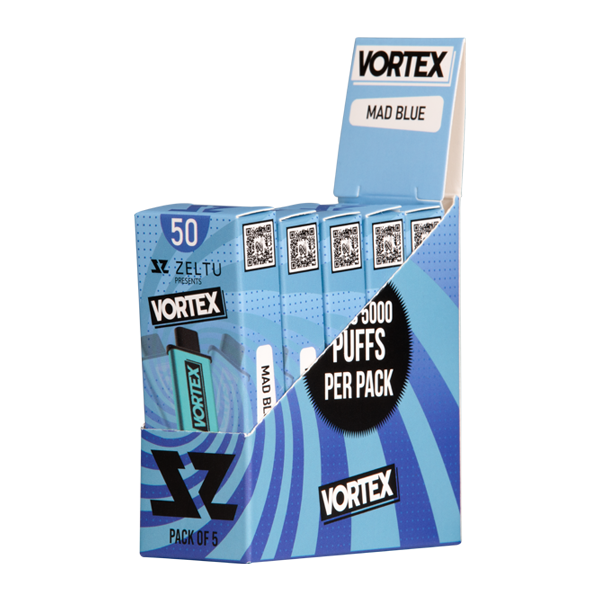5 pack of Mad Blue Vortex Zeltu X3 Pod 50 for wholesale