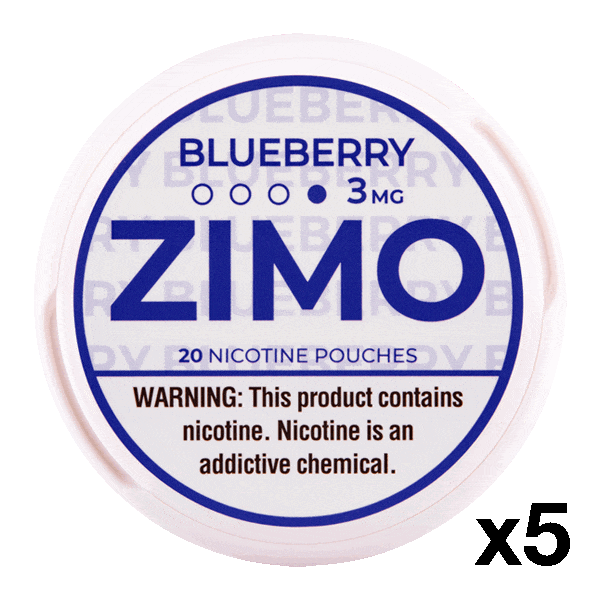 Zimo Blueberry, Grape, Lemon, Mango, Mint, and Wintergreen 3m 5 Packs