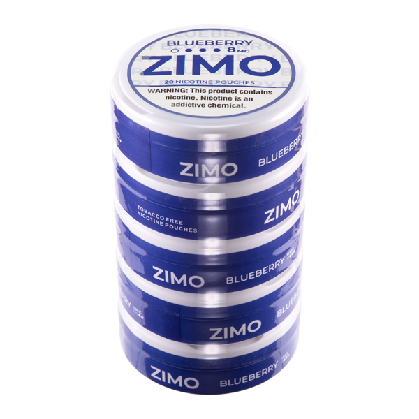 Zimo Blueberry 8MG White Label 5-Pack for Wholesale