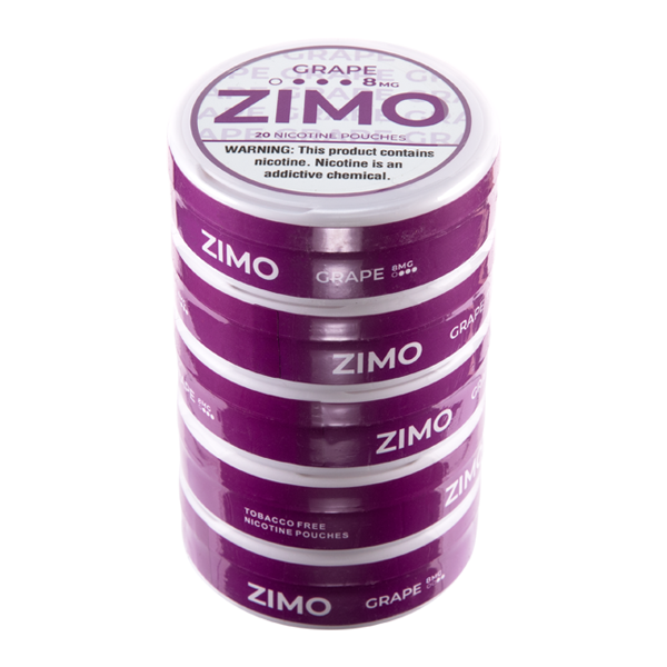 Grape Zimo Nicotine Pouches 8mg 5-Pack for Wholesale