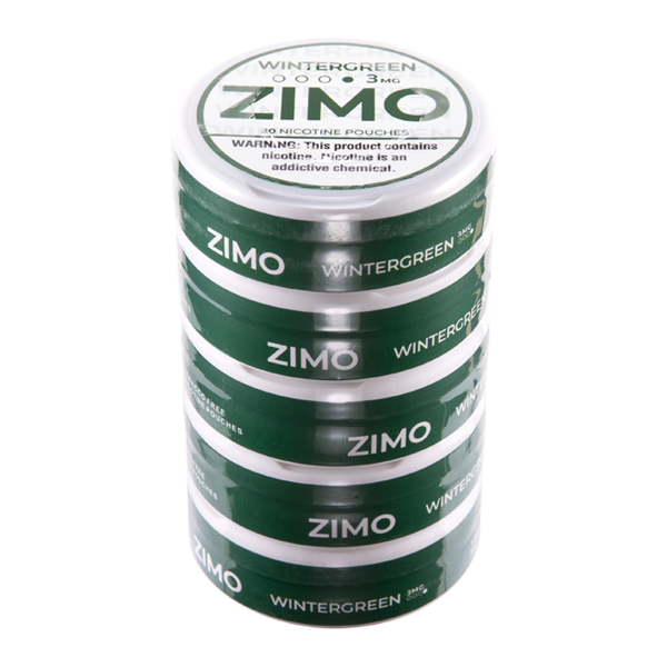 Wintergreen Zimo Nicotine Pouches 3mg 5-Pack for Wholesale