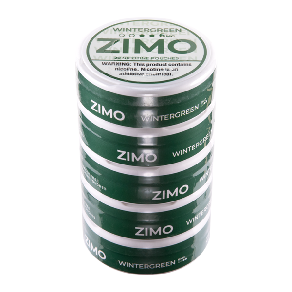 Wintergreen Zimo Nicotine Pouches 6mg 5-Pack for Wholesale