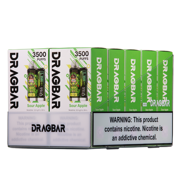 Sour Apple Zovoo Dragbar B3500 10-Pack for Wholesale