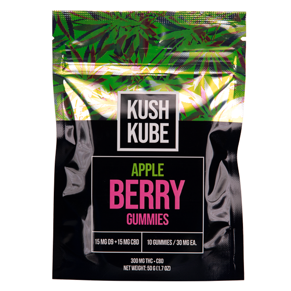 Kush Kube Apple Berry Gummies 10 count Wholesale