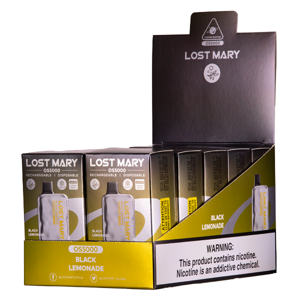 Black Lemonade Lost Mary OS5000 Luster Vape 10-Pack for wholesale