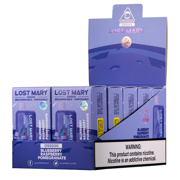 Blueberry Raspberry Pomegranate Lost Mary MO5000 Vape 10-Pack for Wholesale
