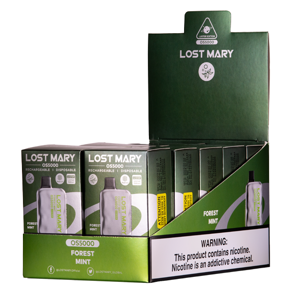 Forest Mint Lost Mary OS5000 Luster Vape 10-Pack for Wholesale