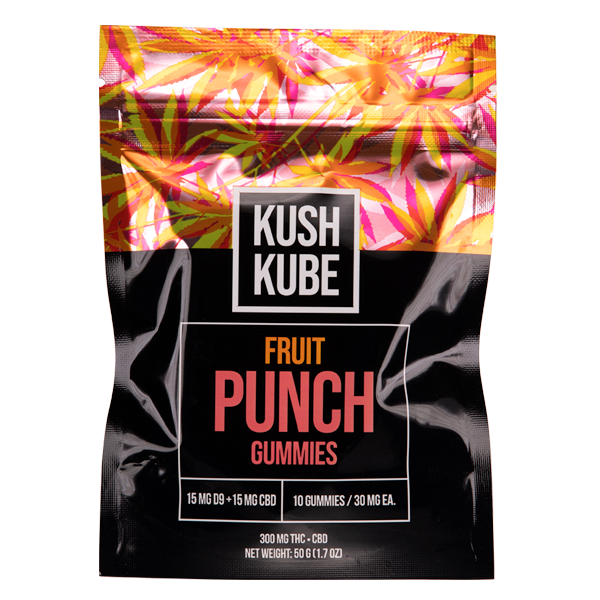 Kush Kube Fruit Punch Gummies 10 count Wholesale