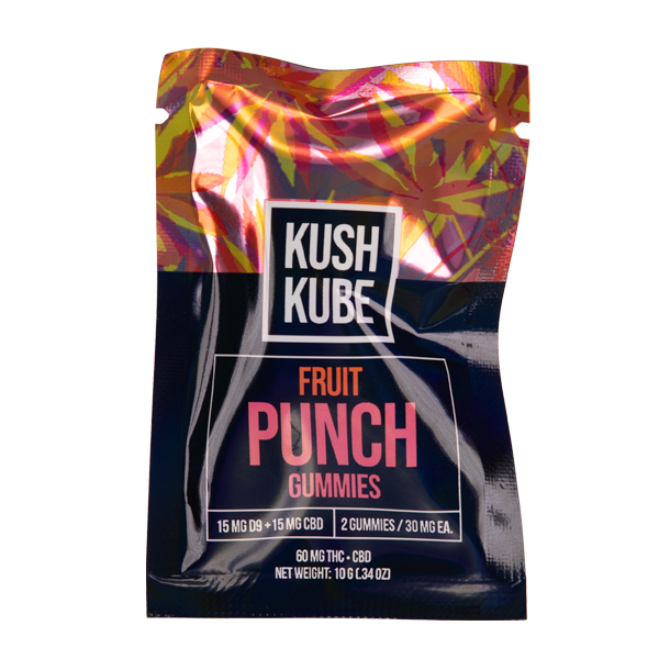 Kush Kube Fruit Punch Gummies 2 count Wholesale