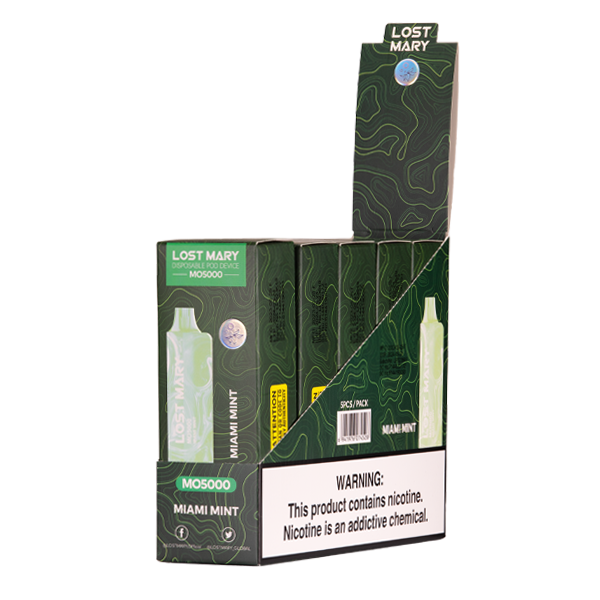 Miami Mint  Lost Mary MO5000 Disposable Vape for Wholesale 5-Pack