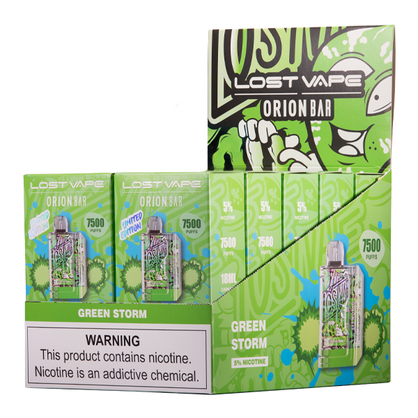 Green Storm Lost Vape Orion Bar 10-Pack for Wholesale