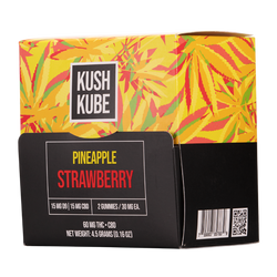 Kush Kube Pineapple Strawberry Gummies 2 count 10-Pack Wholesale