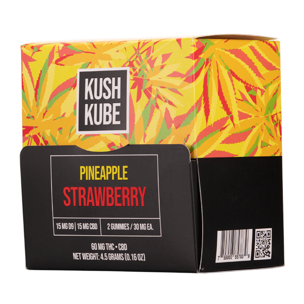 Kush Kube Pineapple Strawberry Gummies 2 count 10-Pack Wholesale