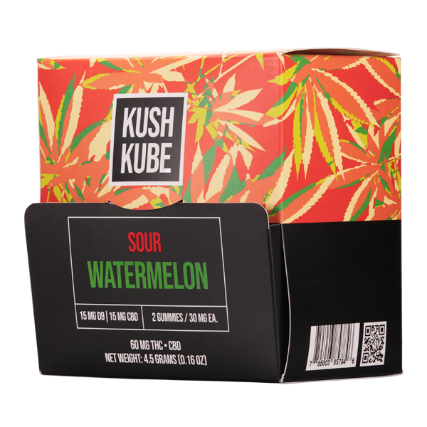 Kush Kube Sour Watermelon Gummies 2 count 10-Pack Wholesale