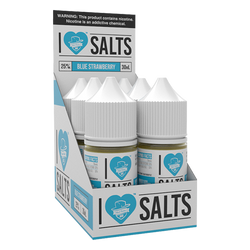 A fruity blue strawberry flavored eliquid made by I love salts, available for wholesale online