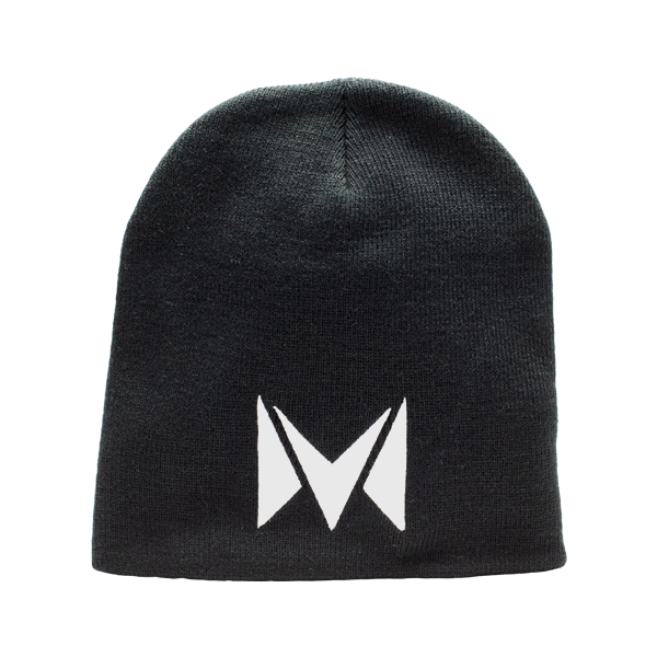 Fitted beanies embroidered with the Mi-Pod logo, available in black