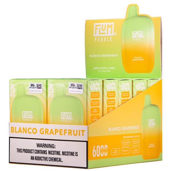Blanco Grapefruit Flum Pebble for Wholesale 10pk