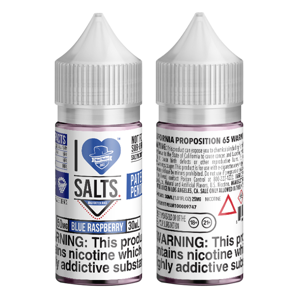 Blue Raspberry vape juice by I Love Salts, available for online ordering for your vape shop