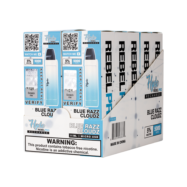 Blue Razz Cloudz Hyde Rebel Pro 10-Pack for Wholesale
