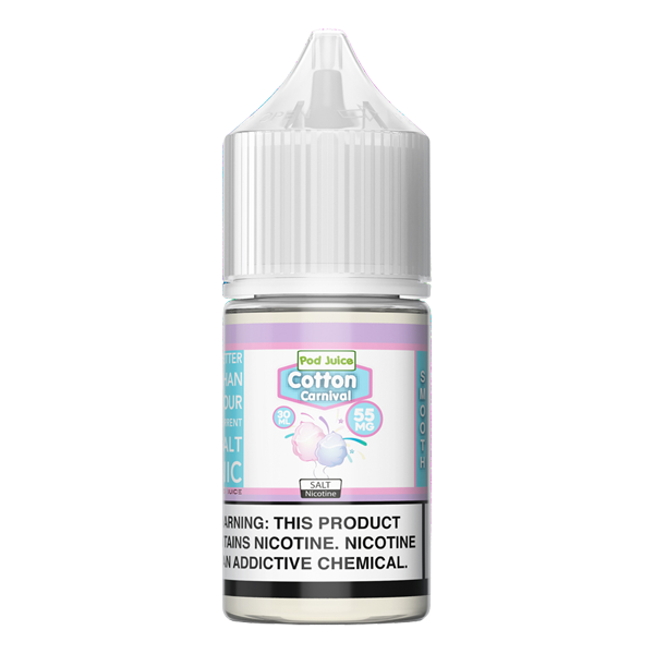 Wholesale priced Cotton Carnival nic salts from Pod Juice, e-liquid made for pod systems