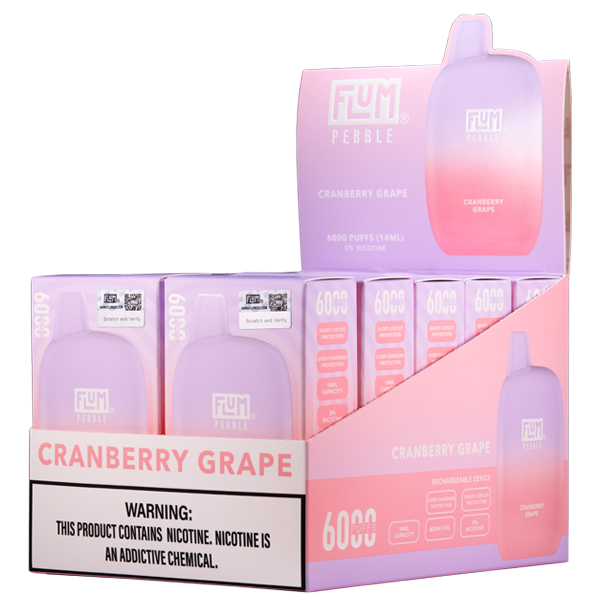 Cranberry Grape Flum Pebble Vape for Wholesale 10pk