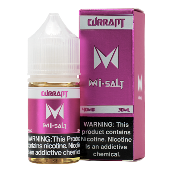 Packs of 6 30ml eliquid bottles with nicotine in 20mg & 40mg, Currant Mi-Salts by Mi-One Brands