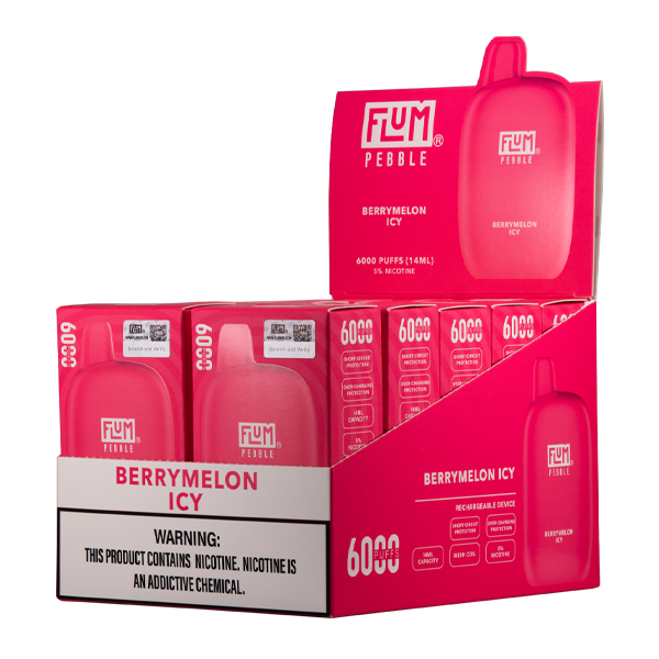 Berrymelon Icy Flum Pebble Vape for Wholesale 10-Pack