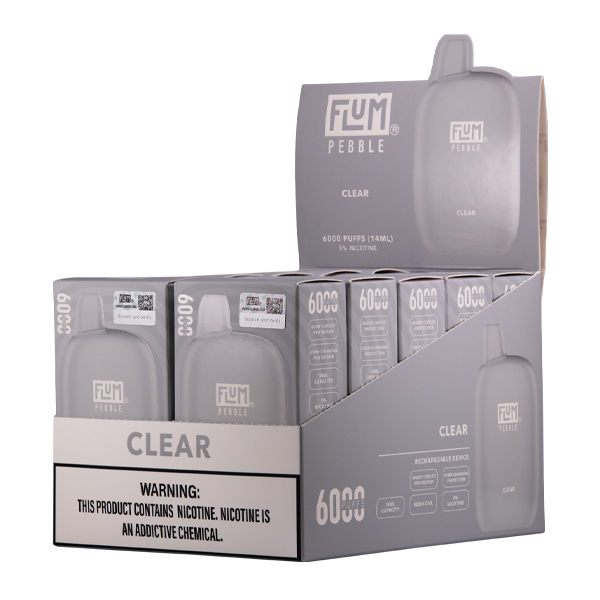 Clear Flum Pebble Disposable Vape for Wholesale 10-Pack