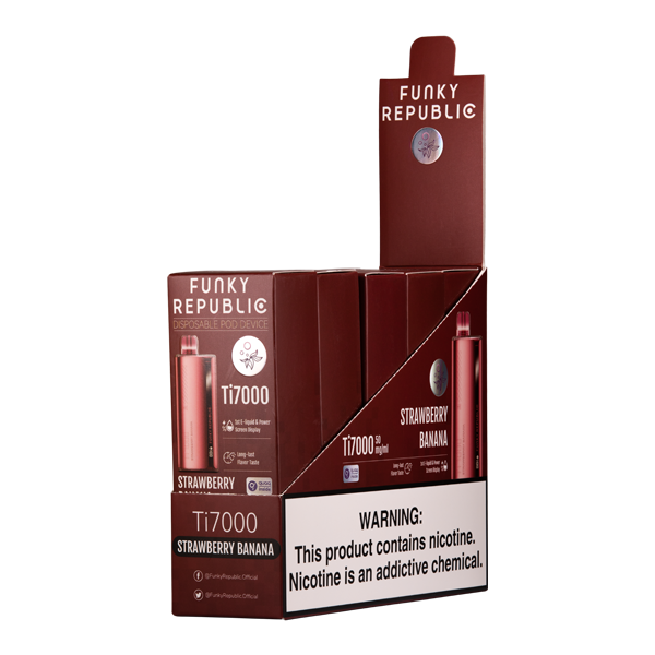 Strawberry Banana Funky Republic Ti7000 Vape Wholesale 10-Pack