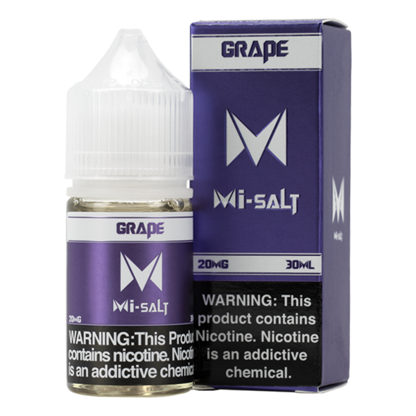 Grape Mi-Salt is a fruity flavored vape juice, blended with nicotine salts