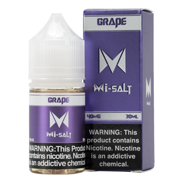 Packs of 6 30ml eliquid with nicotine in 20mg & 40mg, Grape Mi-Salts by Mi-One Brands