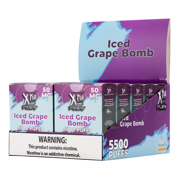 Iced Grape Bomb Xtra Flow 10-Pack for Wholesale