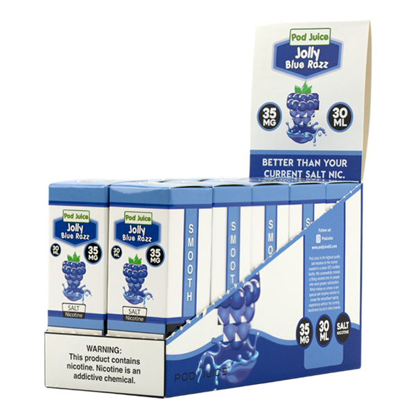Find cheap prices on the Blue Raspberry flavor from Pod Juice, wholesale e-liquid made with nic salts