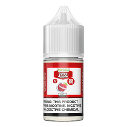 The Juicy Apple flavored vape juice from Pod Juice, available for vape shops in packs of 6