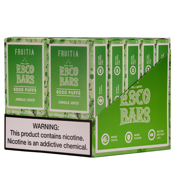 Jungle Juice Fruitia X Esco Bar 6000 Puff Vape for Wholesale 10pk