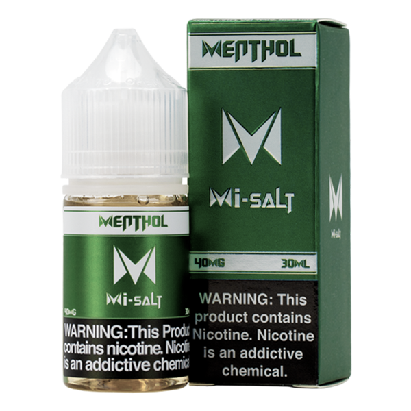 Packs of 6 30ml eliquid with nicotine in 20mg & 40mg, Menthol Mi-Salts by Mi-One Brands