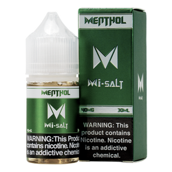 Packs of 6 30ml eliquid with nicotine in 20mg & 40mg, Menthol Mi-Salts by Mi-One Brands