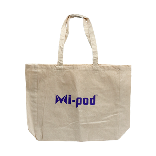 A carrying tote for your everyday needs, made with the Mipod logo