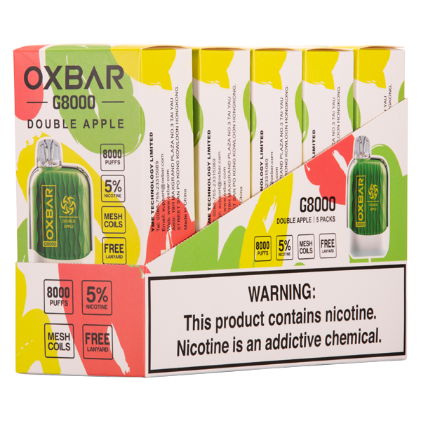 Double Apple Oxbar G8000 Vape Wholesale 5-Pack